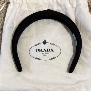 Prada Classic Black Headband with dustbag